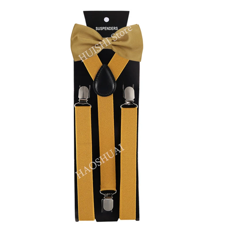 Black Men's Suspenders For Men 2.5cm Women's Pants With Adjustable Suspenders With Bowtie Pink White 45 Colors Braces Wedding