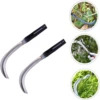 Mowing 2pcs Fierce Steel Willow Leaf Sickle Farming Sickle Harvest Garden Weeding Fork Gardening Hand Tool Sickle Garden Tool Ha 5