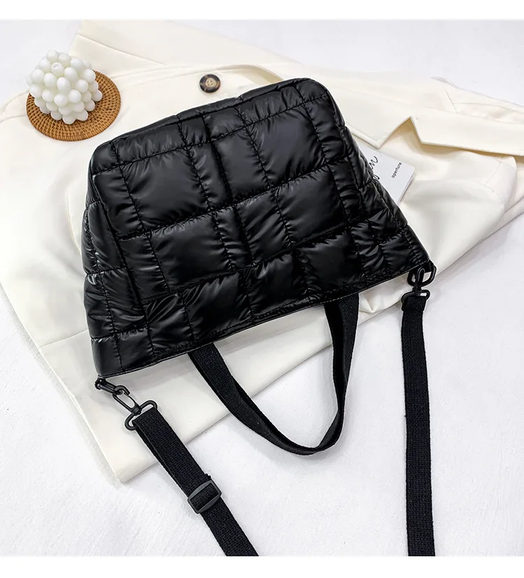 Nylon Quilted Women Handbags Fashion Cotton Padded Crossbody Bags for Women Designer Brands Down Space Shoulder Bag Purses 2022