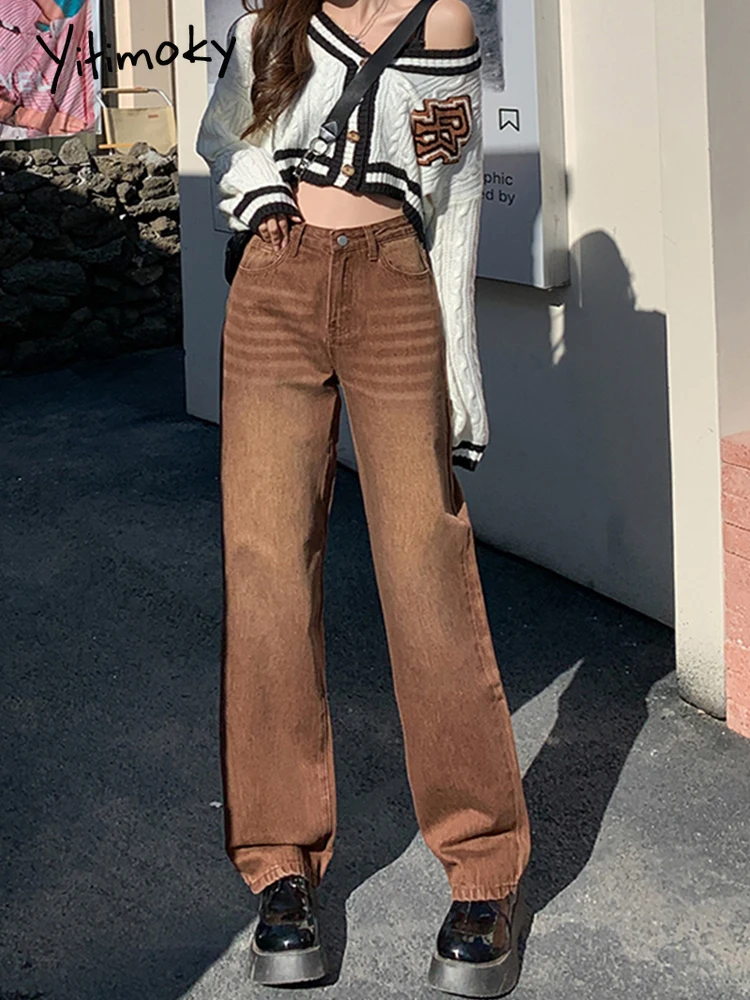 Yitimky pantalones vaqueros para mujer, Jeans bombachos de estilo Vintage, ropa de calle de calidad, a moda, 2022| | AliExpress