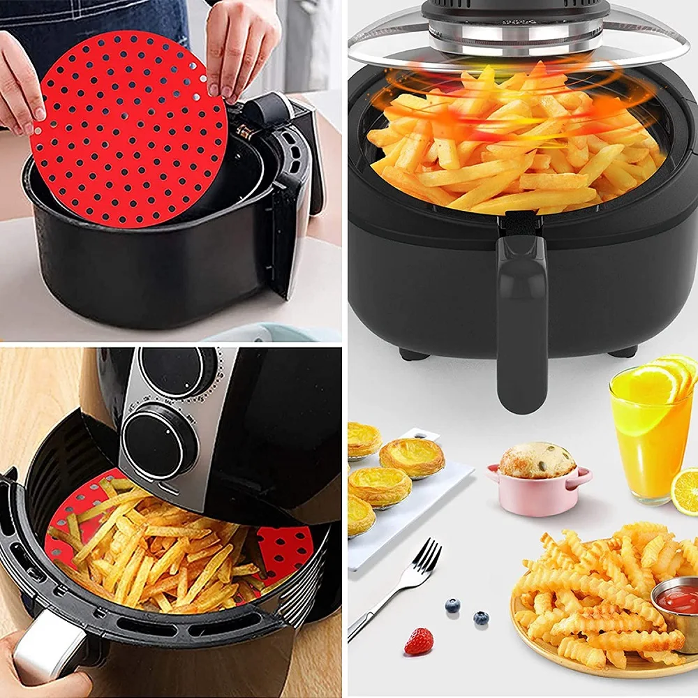 Panier Silicone Air Fryer,Panier de Remplacement pour Friteuse à Air Pliable Réutilisable pour Panier Silicone Air Fryer,Panier de Remplacement pour Friteuse à Air Pliable Réutilisable pour