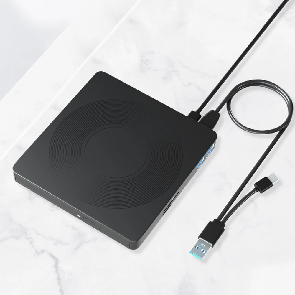 노트북 데스크탑 PC 노트북용 CD/DVD 플레이어, USB 3.0 C 타입 CD 리더 리라이터, Win Mac OS TF/SD 카드 슬롯과 호환 가능, 6 in 1