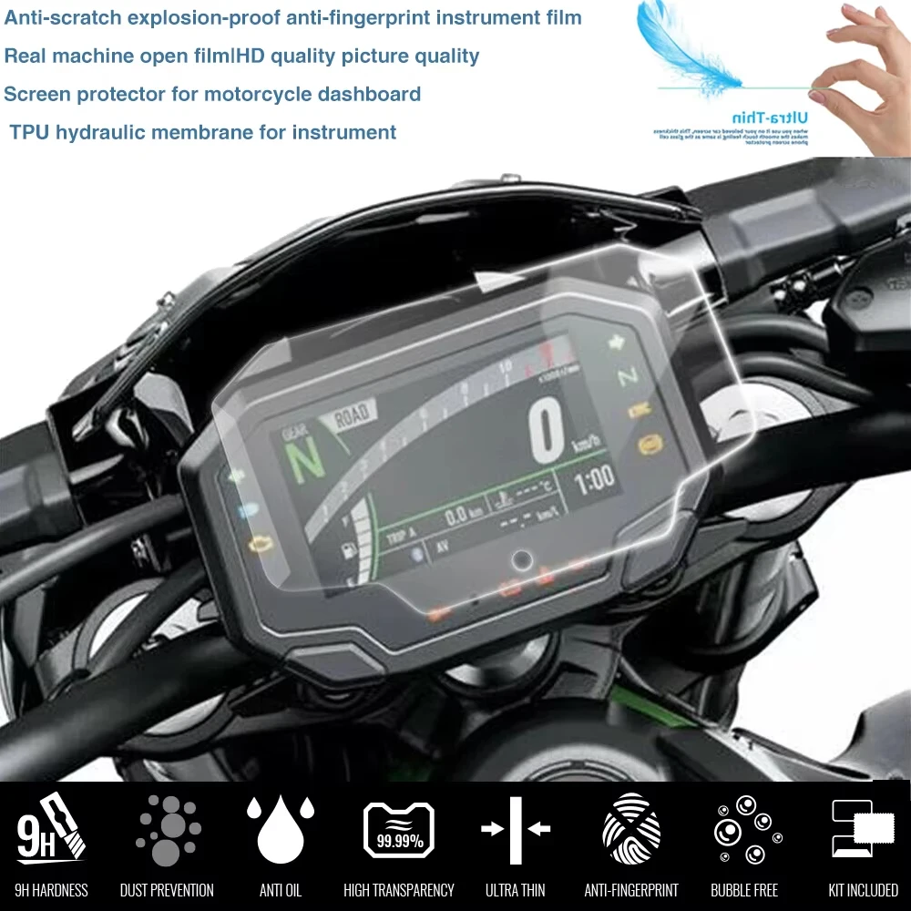 Motorcycle Screen Protector Motorcycle For Kawasaki Ninja 650 1000 SX 1000SX Ninja650 Versys 650 Cluster Scratch Protection Film Dashboard Screen Protector