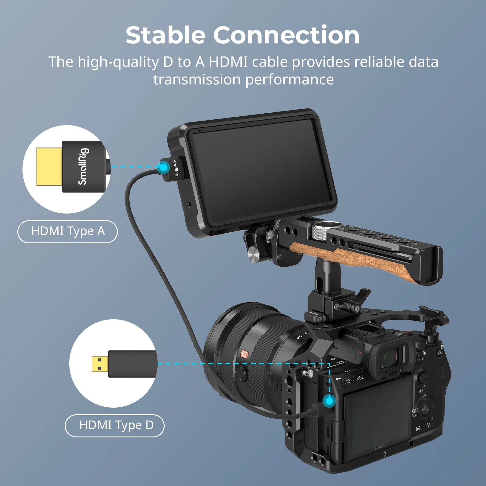 SmallRig Ultra-Slim 4K HDMI Data Cable D to A / A to A Cable 60HZ 100cm for DSLR Camera Monitor Soft Camera Rig-4795/4794 usb cable