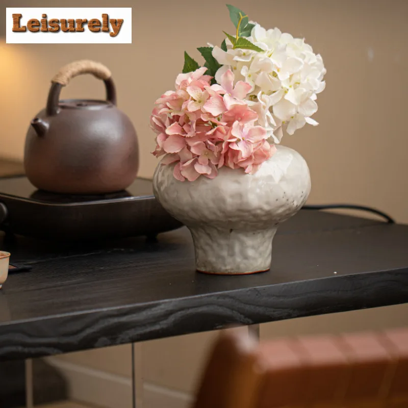 Wood-fired Porcelain Vase Boutique Room Decor Flower Basket Plant Pot Household Flowerpot For Tea Accessories Ornaments Craft