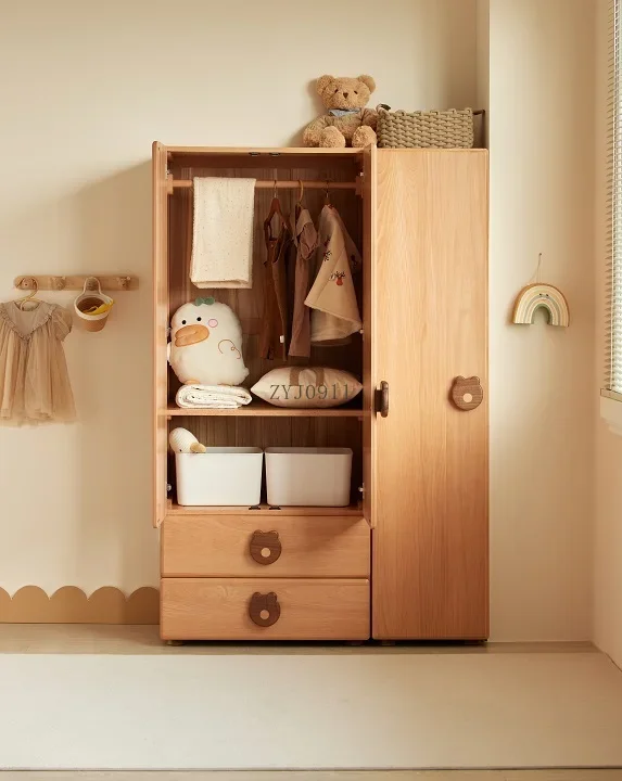 *S Customize Solid Wood Furniture Multiple combinations Kids Clothes Hanger Cabinet Child'S 2 or 3 Doors 2 Drawer Wardrobe