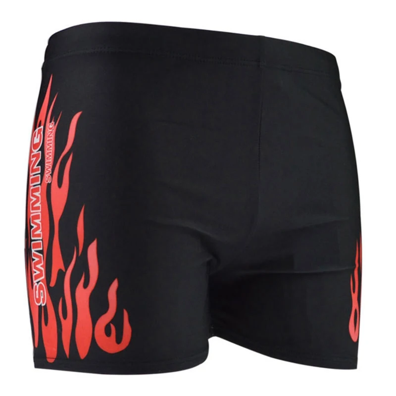 Men's Swim Shorts Fire Printed Swimsuit Swimming Trunks Swimming Briefs Breathable Swimwear XL-XXXXL