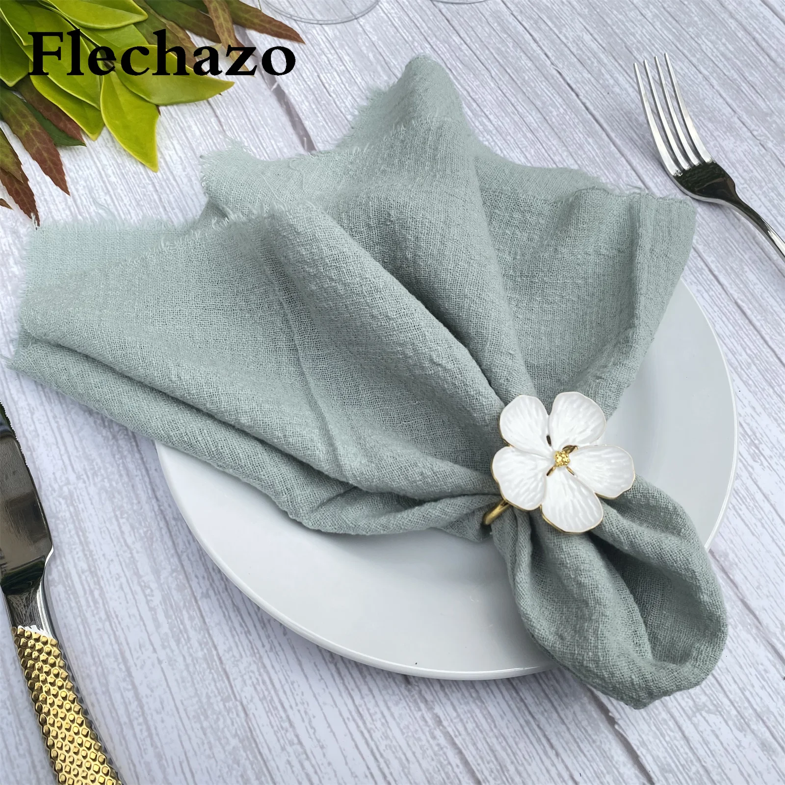 Servilletas de gasa de algodón para decoración de mesa, pañuelos