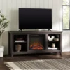 Wren Classic 4 Cubby Fireplace TV Stand for TVs up to 65 Inches, 58 Inch, Charcoal 4