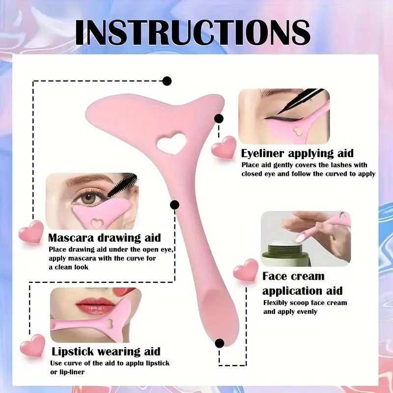 Beauty Eyelashes & Brows Eyeliner Stencil Set 4pcs Multifunctional Silicone For All Skin Types