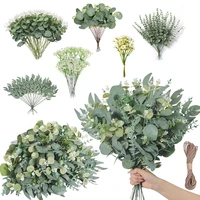 20/25Pcs Artificial Mixed Eucalyptus Leaves Stems Fake Flower for DIY Bouquets Floral Arrangement Home Wedding Party Decoration