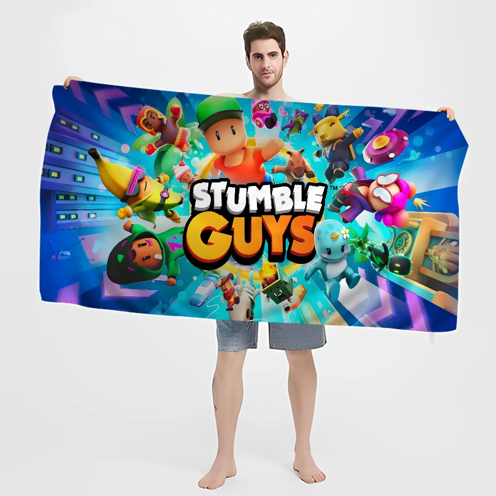Game Cartoon Stumble-guys Bath Towel Microfiber Soft Water Absorbing Breathable For Girl Kids Decorative Cartoon Beach Towel 4