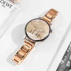 Women's Slim Stainless Steel Watch Strap Bracelet for 22mm (Rose gold)