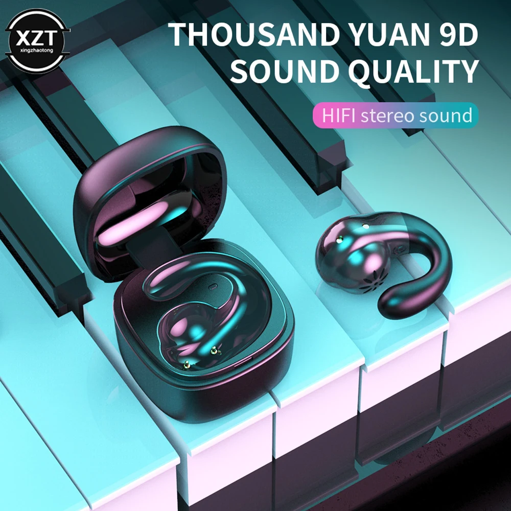 

2023 Ture Wireless Bluetooth Headphones Single Sports Headset Ear Hook HiFi Stereo Waterproof Gaming Earphones