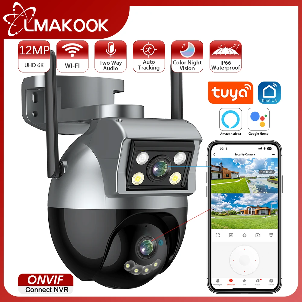 

IP-камера LMAKOOK, 6K, 12 Мп, Wi-Fi, PTZ