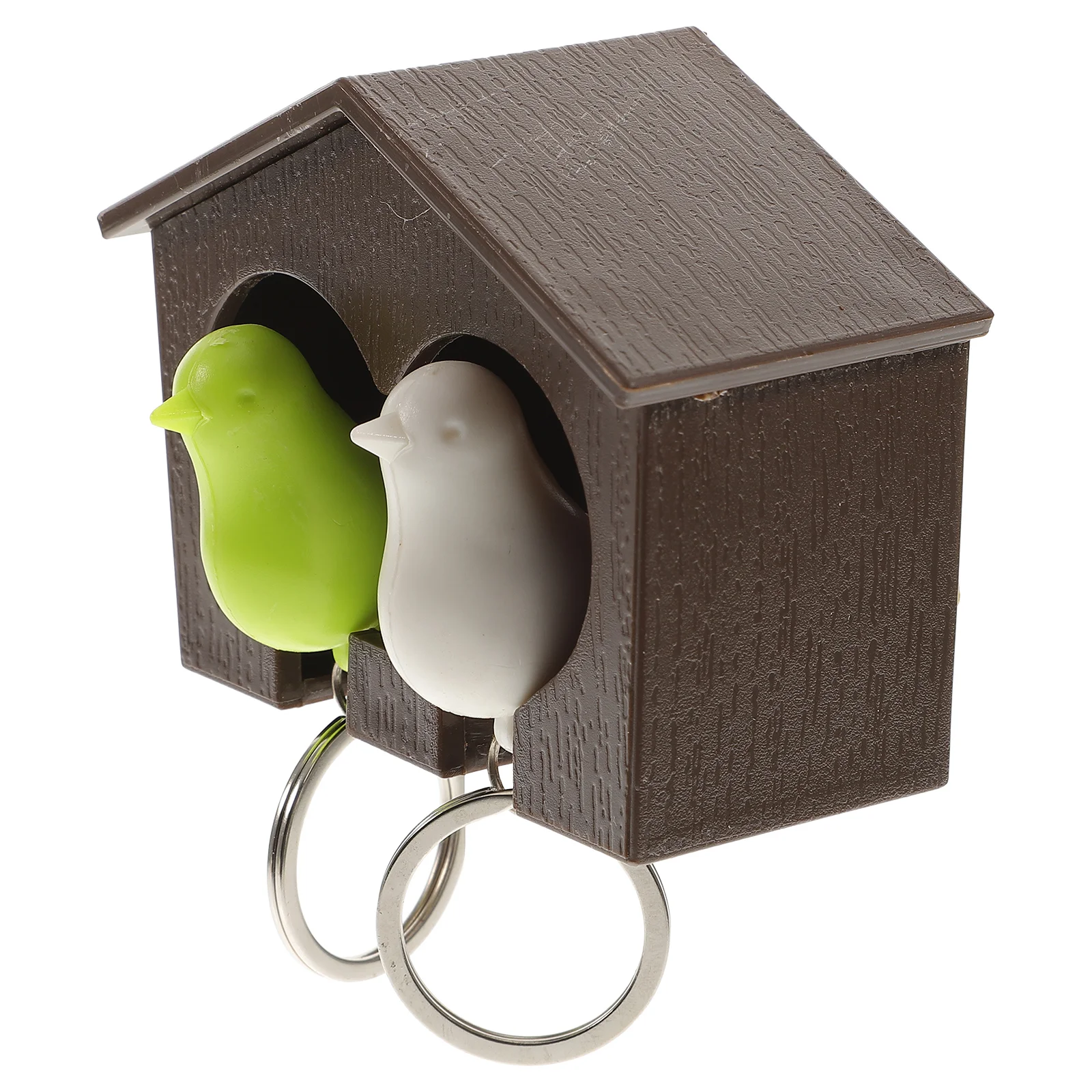 Random Color Couple Birdhouse Keychain Wall Mount Key Ring Holder Home Storage Birdhouse Key Fob Sparrow Keychains Hooks 2