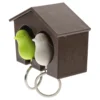 Random Color Couple Birdhouse Keychain Wall Mount Key Ring Holder Home Storage Birdhouse Key Fob Sparrow Keychains Hooks 2