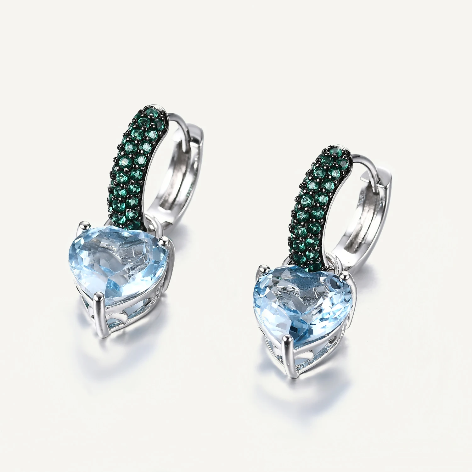 

Женский балетный набор GEM'S, серьги-капельки с сердечком и топазом, ювелирное изделие из стерлингового серебра 925 пробы