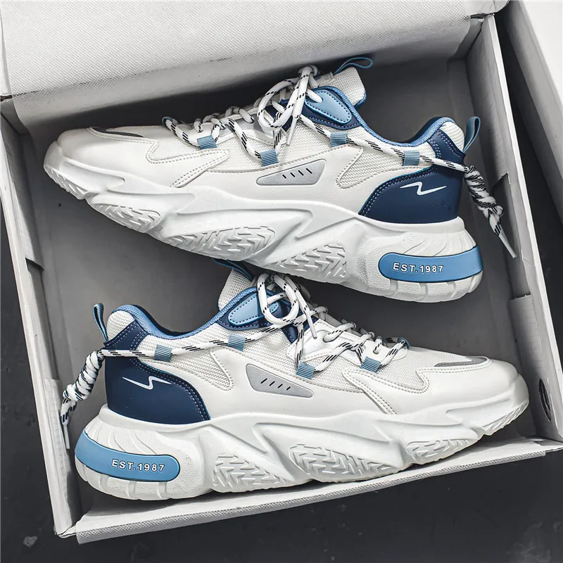 Men's Shoes Summer New Breathable Mesh Shoes Men's Sports Shoes Trendy Versatile Height Increasing Running