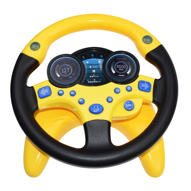 Eletric Simulation Steering Wheel Toy with Light Sound Baby Kids Musical Educational Copilot Stroller Steering Wheel Vocal Toys 3