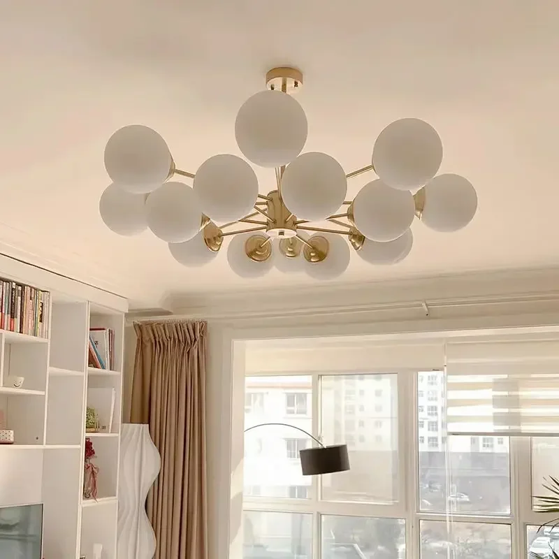 Candelabro De Techo Alto De Lujo Moderno, Lámpara Colgante De Bola De Cristal De Metal Con Altura Ajustable Para Decoración De Comedor, Iluminación De Lujo