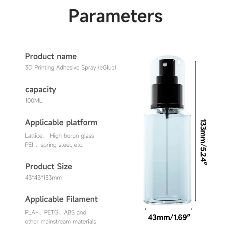 100ml 접착제 스프레이 3D 인쇄용 범용 뒤틀림 방지 ABS + PETG 재료 프린터 예비 액세서리 부품