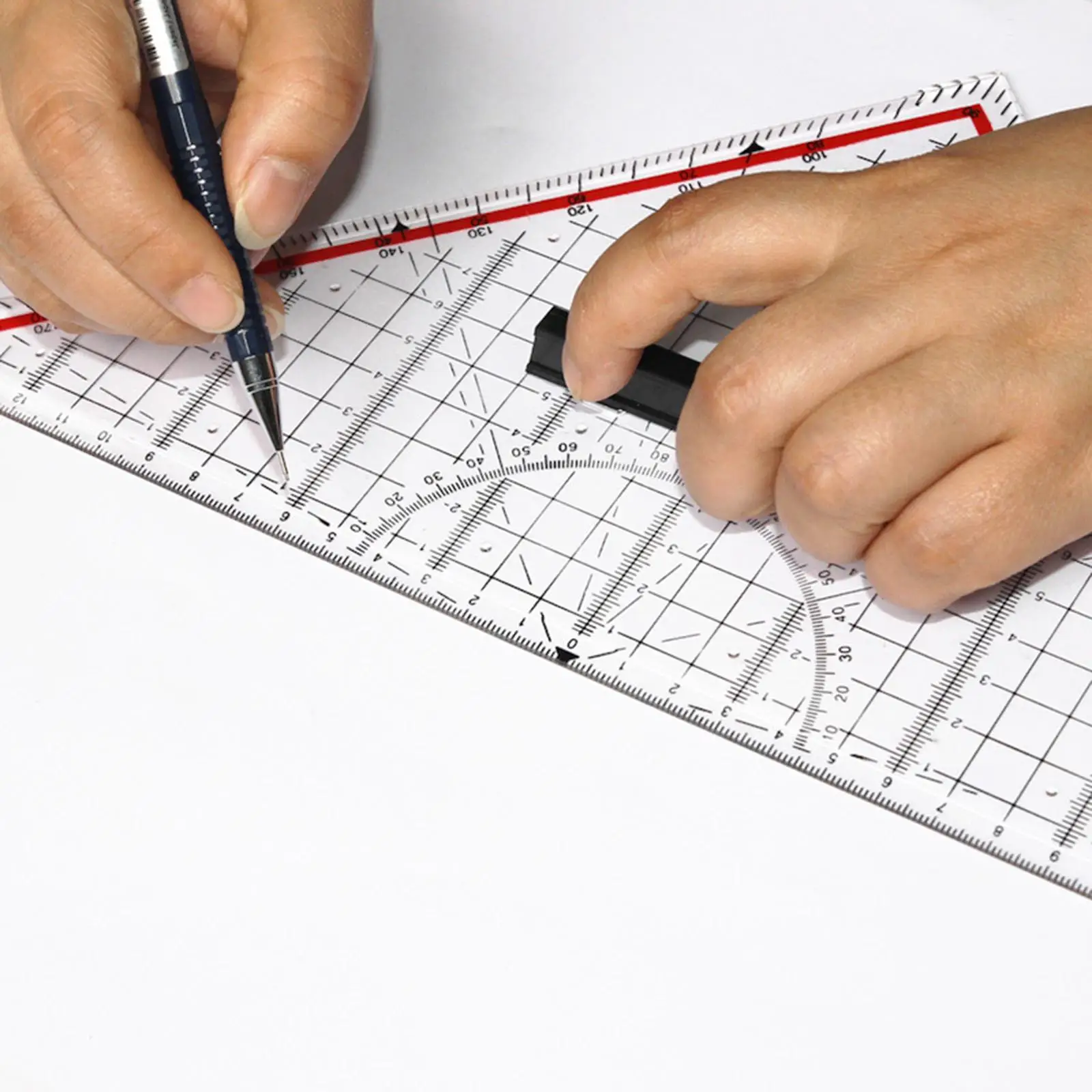 Durable Acrylic Folding Ruler Square Triangle Rulers DIY Tool with Handle