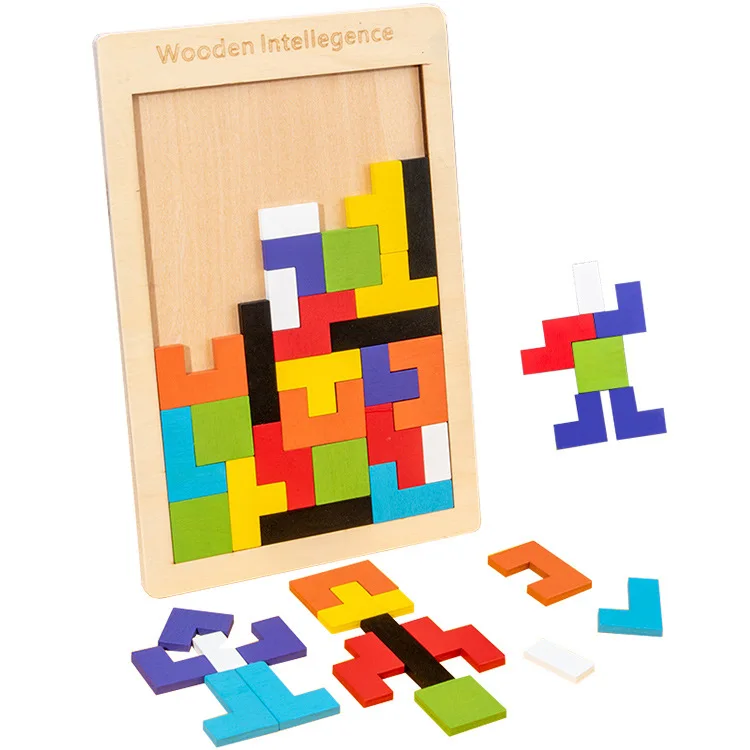 

Tangram Wooden Puzzles Magic Tetrics Children Educational Game Hobby Jigsaw Cubes Puzzles Kids Toy Children Boys Girls Wood Toys