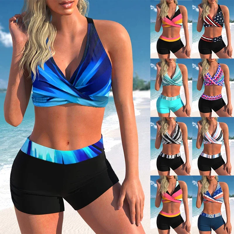 

2023 New Women's Two Piece Bikini Sexy Beach Swimwear Fashion Print Bikini Set Women's Summer Fashion Swimming Bikini Swimwear