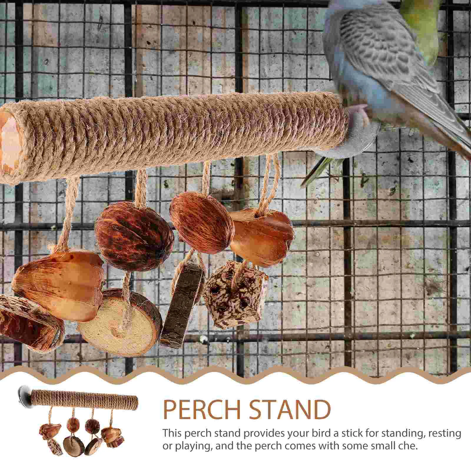 Parrot Toy Bird Stand Chewing Perches for Cage Cockatiels Wooden Birdcage Branches Toys Parakeet
