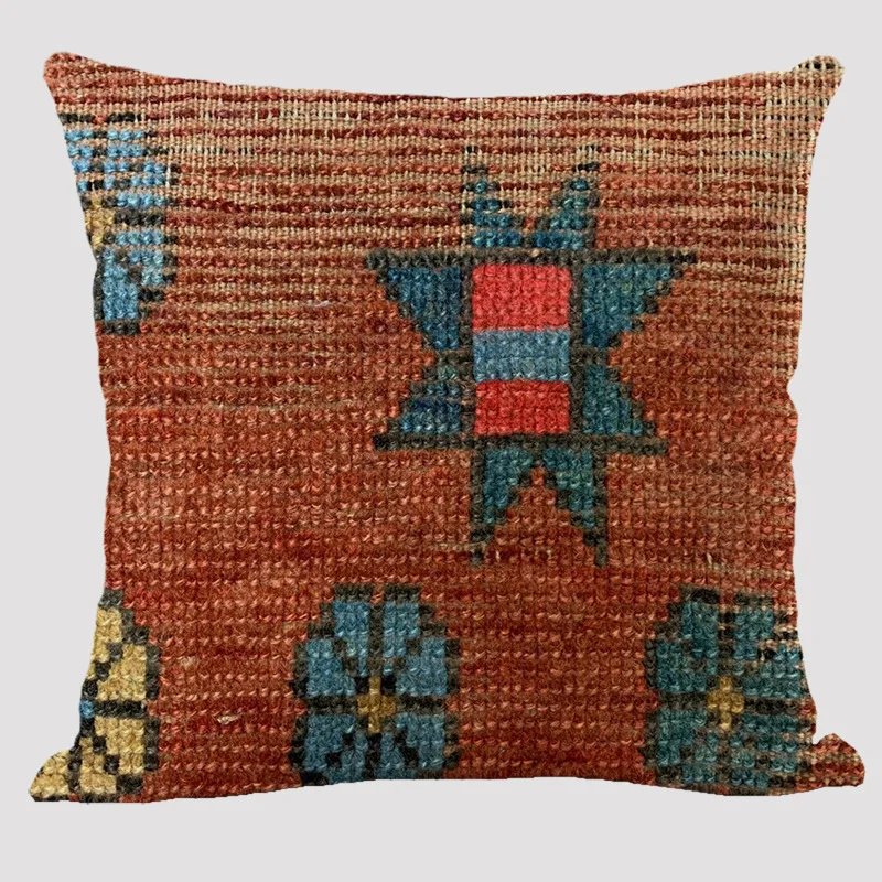 Bohemian Patterns Linen Cushions Case Multicolors Abstract Ethnic Geometry Print Decorative Pillows Case Living Room Sofa Pillow 