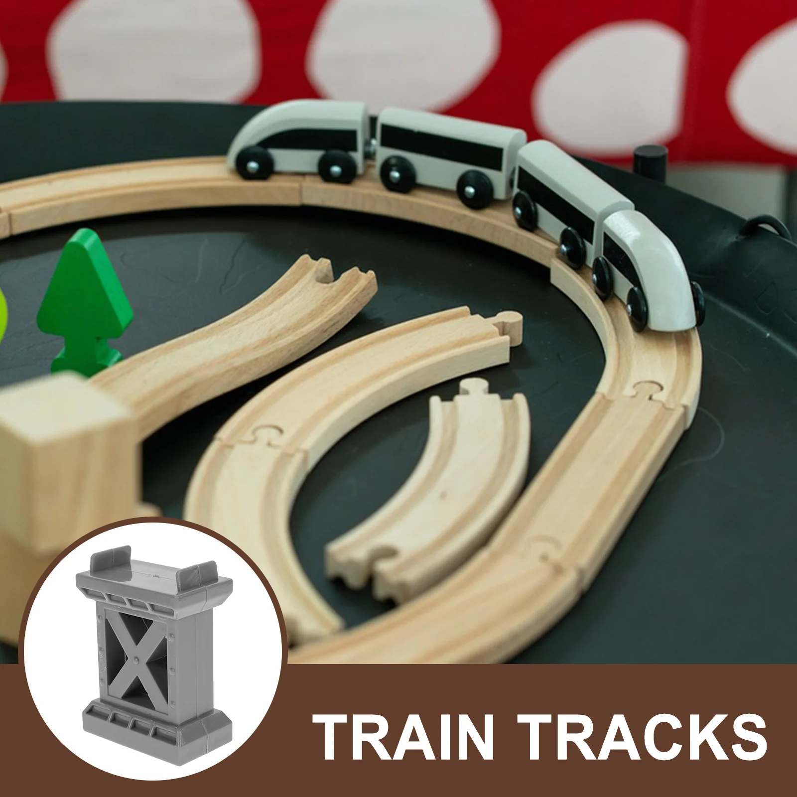 Train Pier Wooden Bridge Support Track Supports Railway Accessories Child Toy Risers