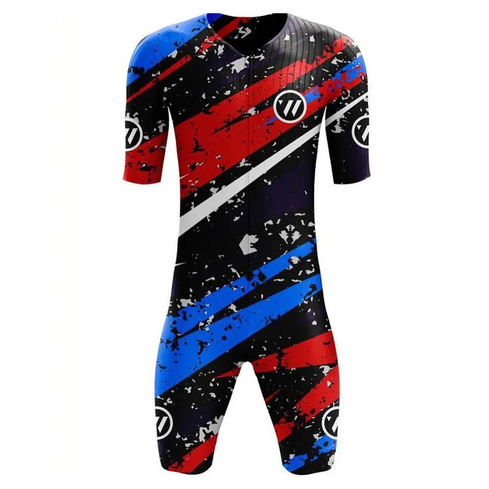 

Vvsportsdesigns Wielertrui Schaatspak Triathlon Korte Mouwen Maillot Fiets Running Kleding Ropa Ciclismo Hombre Jumpsuit