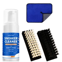 White Shoe Cleaner Kit for Sneakers Canvas Nubuck Suede Decontamination Sneaker Cleaner Foam with 2 Brush and 1 Towel Set 1