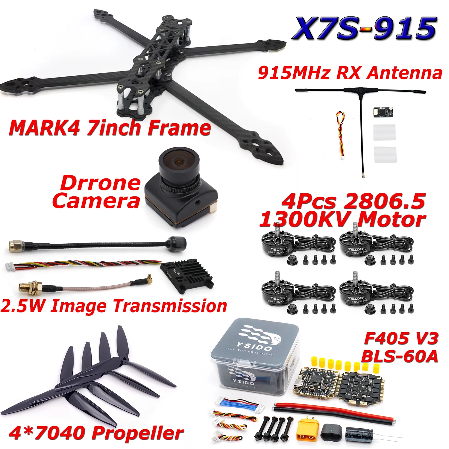 ตัวเลือกสินค้า โดรน RC 7 นิ้ว บิน FPV พร้อมชุดควบคุม