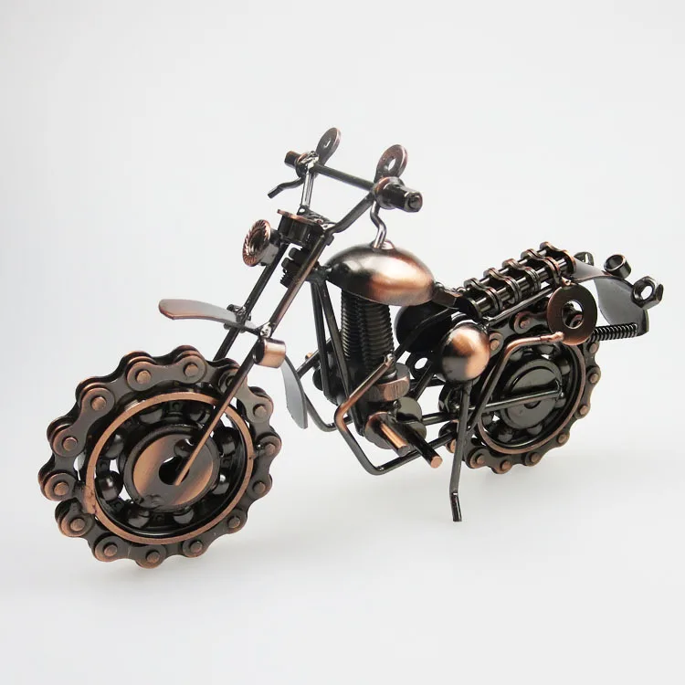 Motorcycle Model Retro Vintage Iron Home Office Decoration Handmade Gift Biker 