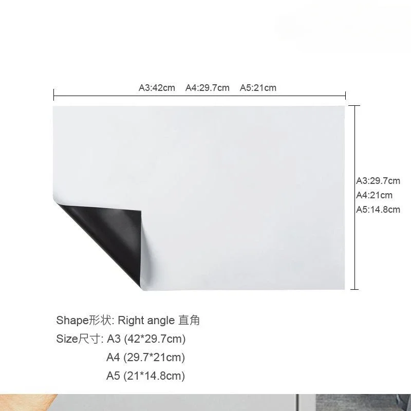 A2A3A4 지울 수 있는 자기 메시지 보드, 메모 스티커, PET 자기 소프트 화이트보드, 냉장고 스티커