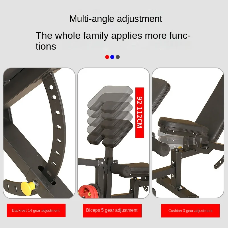 MIYAUP Adjustable Movable Foot Grip Flat Drop Sit Up Stool Multifunctional Fitness Equipment Bench