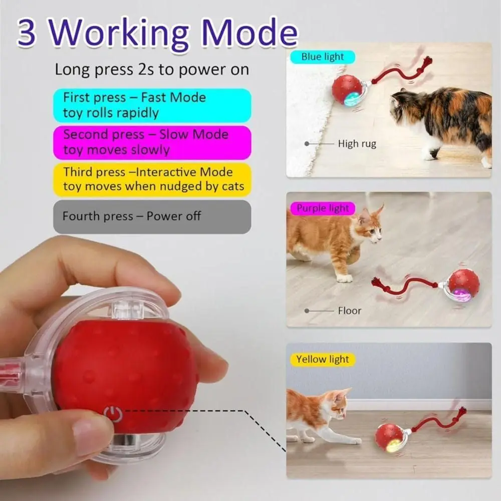 Automatic Smart Cat Toys Fast Rolling Rechargeable Dog Cat Training - PeticaDeals
