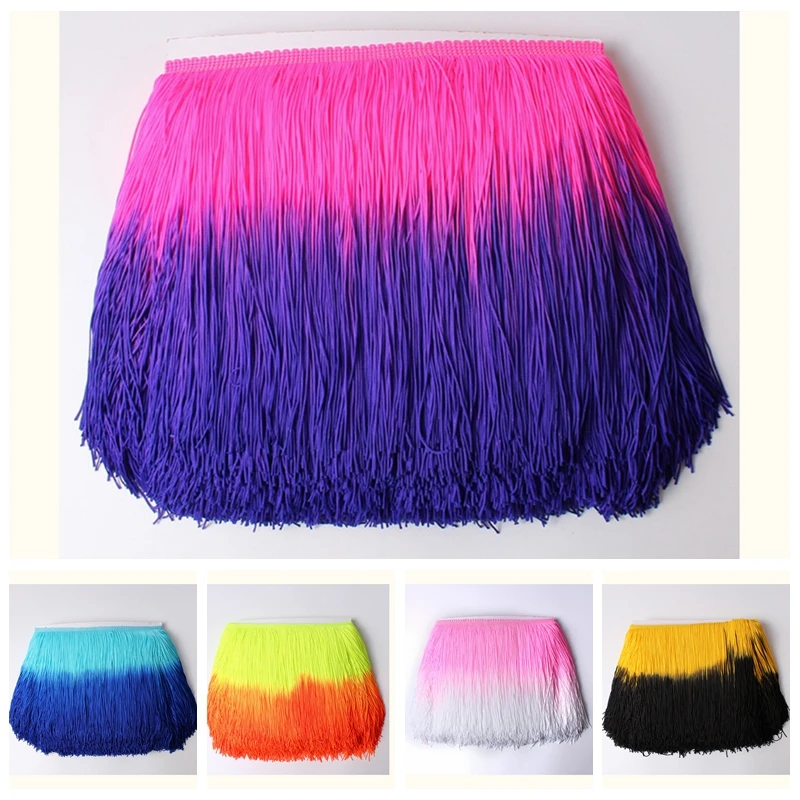 20cm Colorful Tassel Fringe Trimming for Clothing Sewing Latin Dress Stage Home Decoration Lace Trim DIY Accessories