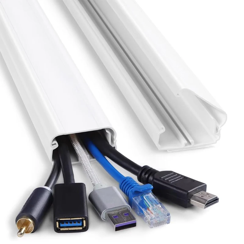 TV Cord Cover Cable Concealer Cord Hider for Wall Mounted TV Paintable Wall Cable Cover to Hide Wire 2 pcs 31.5 inch