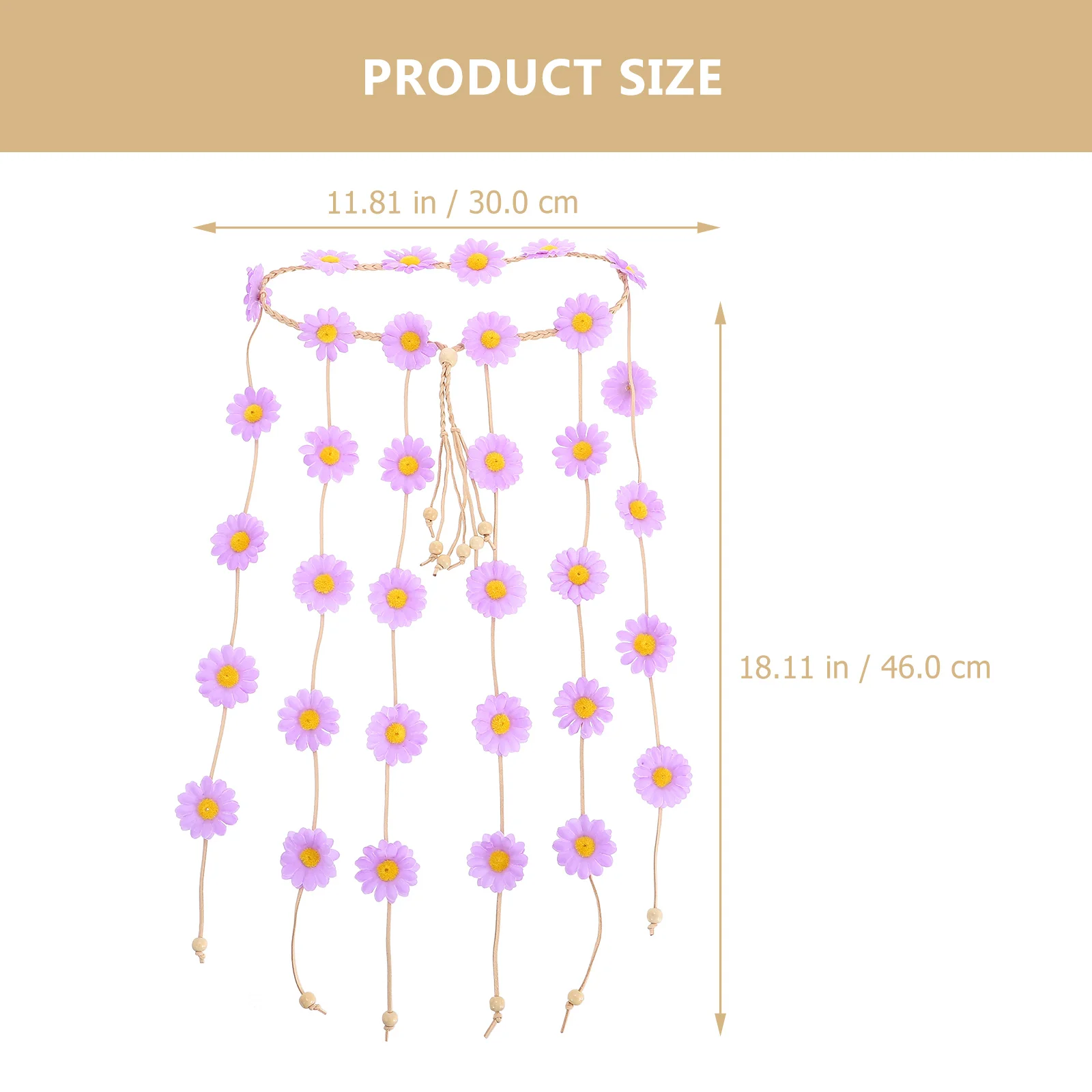 Bohemian Headband Hairband Floral Sunflower Accessories Hippie Romantic Headbands for Women Fabric Daisy Cloth 3