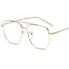 Pilot Gold Metal Frame Reading Glasses Men +1.0 To +6.0 Big Anti Blue Light Eyewear Vintage Double Bridge Men's Spectacle Frame 3