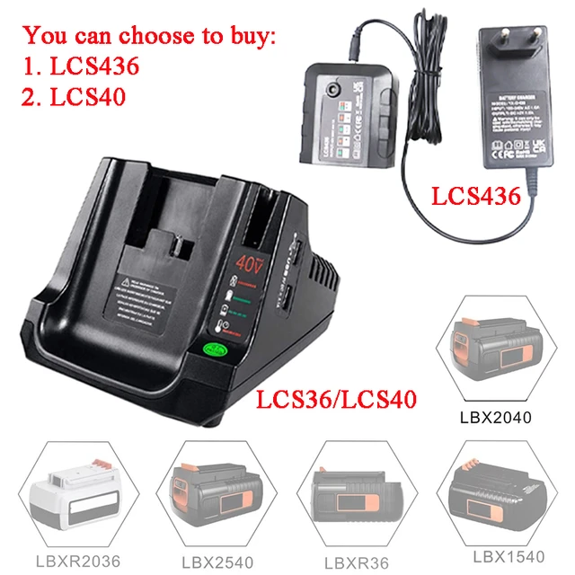 LCS36 For Black & Decker 36V/40V Max Lithium-Ion Battery Charger
