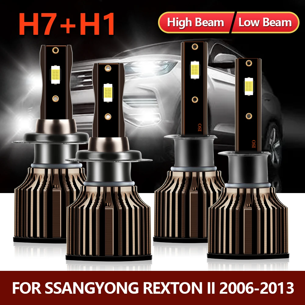 4x LED Headlight Bulbs H1 High H7 Low Combo Car Conversion Kit For
