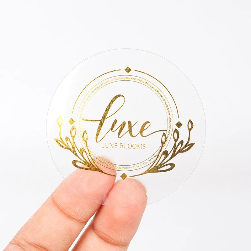 Custom Clear Stickers Personalized Circle Labels Stickers Create Your own  Custom Business Logo Metallic Gold Stickers for Wedding Favor Party Baptism