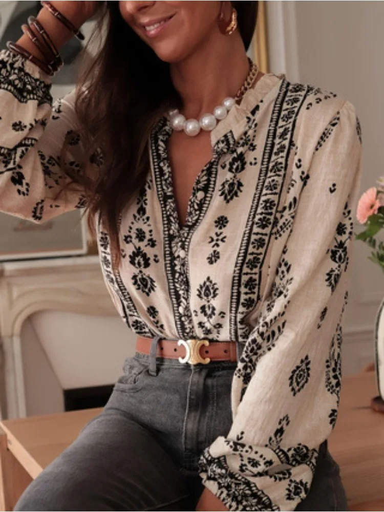 Autumn Long Sleeve Women Elegant Vintage Shirts