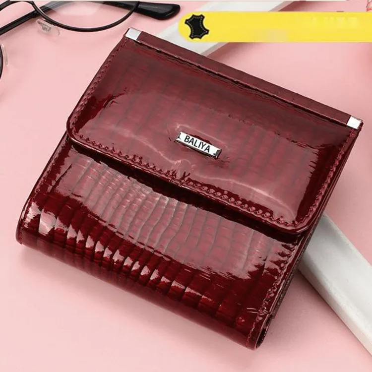 

Wallet For Woman Crocodile Pattern Three Fold Genuine Leather Women's Wallet Large Capacity Bag Credit Card Holder