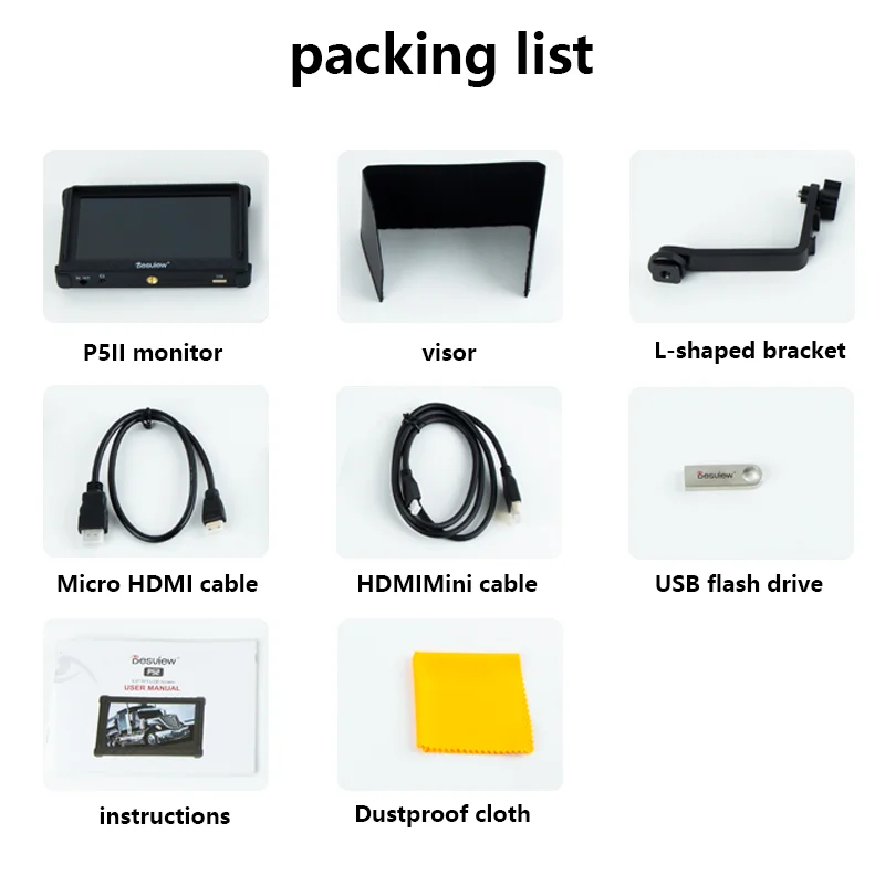 Desview Bestview P5II P5 II Monitor 4K 5.5 Inch Full HD 1920*1080 Display Field Monitor for DSLR Camera Desview