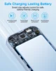 【Blue】12000mAh AC Wall Plug Power Bank with Built-in Dual Cables & Digital Display, Portable Charger for Smartphones 4